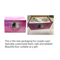 Set de 2 tasses 3D en céramique avec motif chats pour couple - Cadeau Saint Valentin