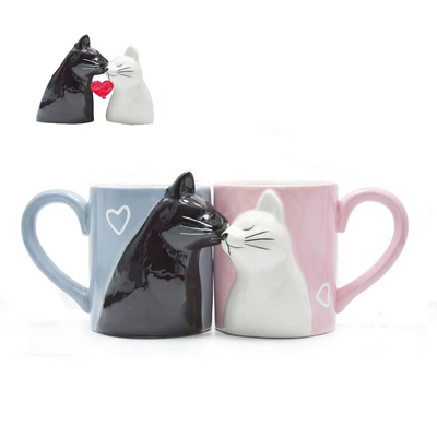 Mugs en céramique 3D chat - Set de 2