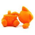 Ensemble de 2 filtres pour infuseur à thé en silicone alimentaire - Plutus Rose et Orange, chat porte-bonheur