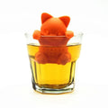 Ensemble de 2 filtres pour infuseur à thé en silicone alimentaire - Plutus Rose et Orange, chat porte-bonheur