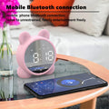 Réveil miroir Bluetooth enfant chat LED numérique
