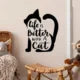 Autocollants avec texte de Silhouette de chat «la vie est meilleure avec un chat»,