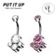 Piercing nombril en titane avec zircon - Design élégant