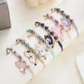 Bracelet en émail dessin animé chat et fleur - Bijoux d'amitié pour filles et femmes