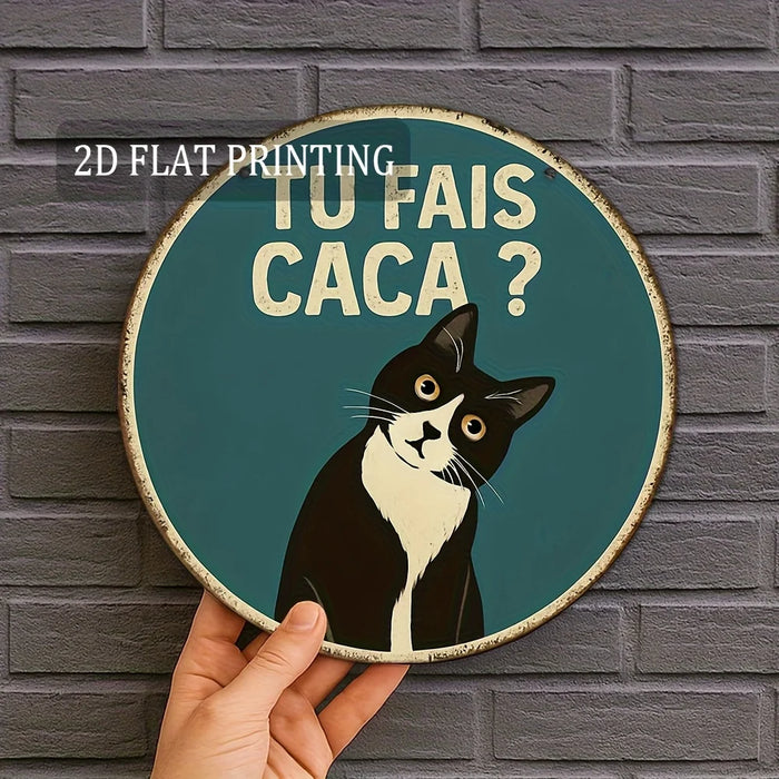 Décoration murale rétro ronde en bois 8 pouces