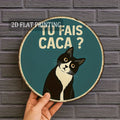 Décoration Murale Ronde en Bois 2D Plat Rétro 8 Pouces