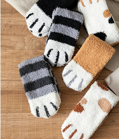 Chaussettes Kawaii Fleece Chien et Chat