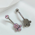 Piercing nombril en titane avec zircon - Design élégant