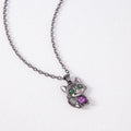 Collier Chat Noir avec Cœur et Yeux Verts