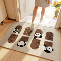 Tapis d'entrée carré chat noir antidérapant et absorbant