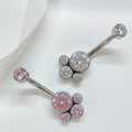 Piercing nombril en titane avec zircon - Design élégant