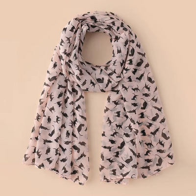 Écharpe en chiffon avec motif chat