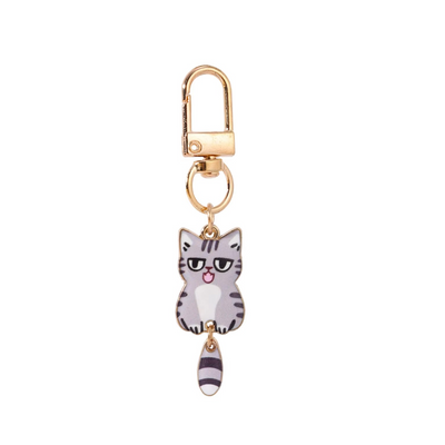 Porte-clés chat mignon en métal