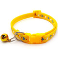 Collier nylon réglable pour chat avec imprimé et clochettes
