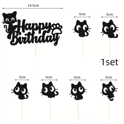 Décorations de gâteau Chat Noir pour anniversaire