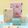 Feuilles de papier d'emballage thème animal de compagnie - Chats mignons 50x70cm - Lot de 3 ou 6 pièces