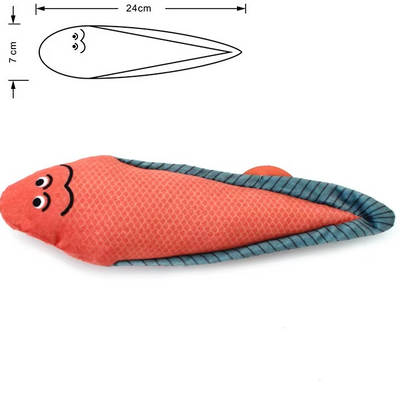 Poisson interactif en peluche pour chat