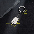 Porte-clés créatif Chat en acier inoxydable