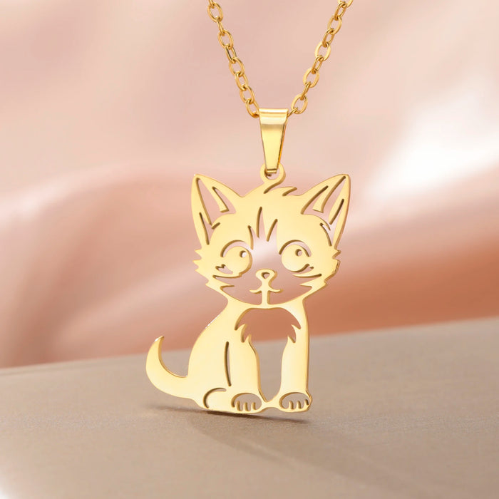 Collier pendentif Chaton Cazador en acier inoxydable - Bijoux pour femmes
