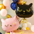 Ballon couronne rose en aluminium pour chat