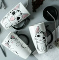 Mug en céramique chat avec couvercle - 600ml