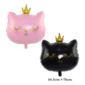 Ballon couronne rose et noir en aluminium pour chat