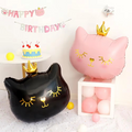 Ballons en forme de chat rose ou noir- Décoration festive