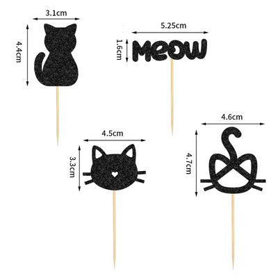 Sets de 24 Décorations Cupcake Chat