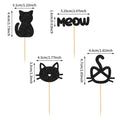 24 pièces Cupcake Toppers Chat pour Anniversaire