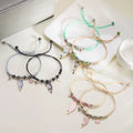 Bracelet en émail dessin animé chat et fleur - Bijoux d'amitié pour filles et femmes