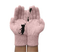 Gants en cachemire épais chat dessin animé pour hommes et femmes - Hiver chaud et froid
