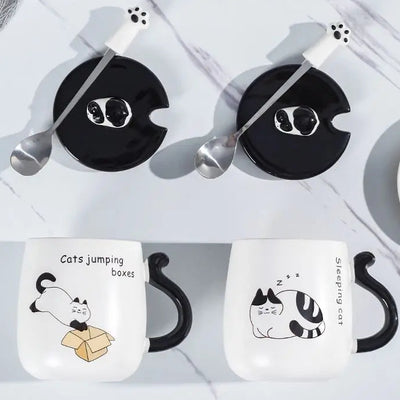 Mug en céramique avec couvercle et anse originale