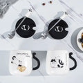 Tasse en céramique chat cartoon avec couvercle – Cadeau d'anniversaire unique