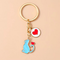 Porte-clés en Émail Chat - Accessoire mignon pour sac