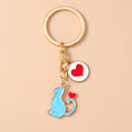 Porte-clés chat en émail mignon - Accessoire décoratif pour sac à main