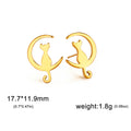 Skyrim – Boucles d'oreilles lune chat en acier inoxydable pour femmes et filles