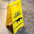 Nouveau Signe Drôle de Vomissement de Chat - Cadeau Jaune Vif