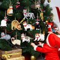 Ornements de Noël en bois pour chats - Set de 24 décorations