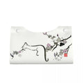 Boîte à mouchoirs rectangulaire en cuir PU avec motif chat personnalisé