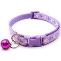 Collier nylon réglable pour chat avec imprimé et clochettes