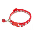 Collier nylon réglable pour chat avec imprimé petits chats et une clochette
