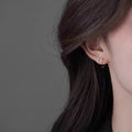 Boucles d'oreilles chat creux simples et mignonnes en argent hypoallergénique pour femmes et adolescentes