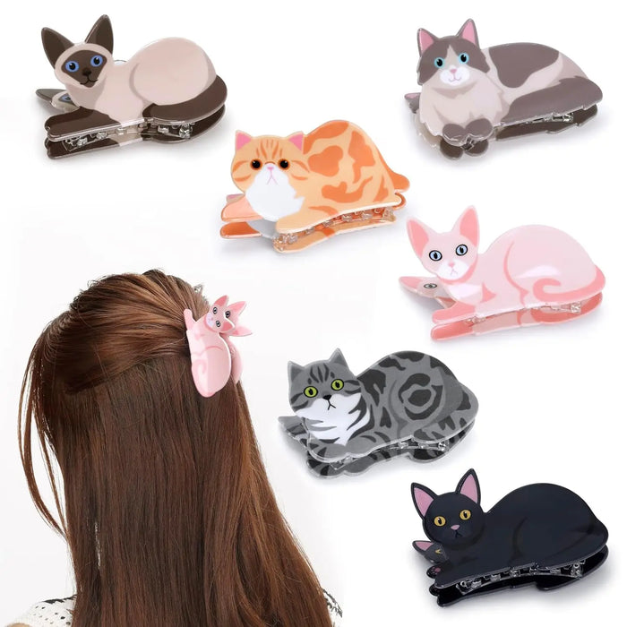 Épingles à cheveux mignonnes pour chat - Lot de 1 à 5 pièces pour filles et dames