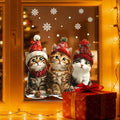 Autocollant mural chat chapeau de Noël