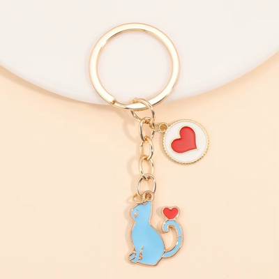 Porte-clés Kawaii Chat en Émail - Accessoire Mignon