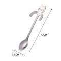 Cuillère à café en acier inoxydable forme chat - Mini cuillère dessert et glace