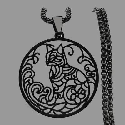Collier personnalisé en acier inoxydable avec pendentif chat
