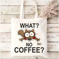 Sac de courses en toile café chat - Grand sac à main rectangulaire pour shopping et voyages