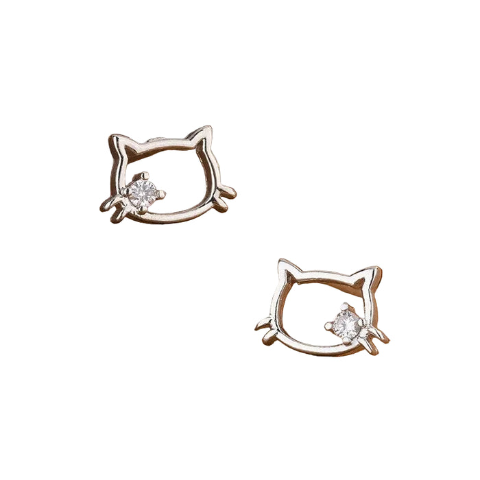Boucles d'oreilles en argent 925 en forme de chat