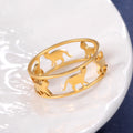 Bague Chat Creuse en Acier Inoxydable Argenté pour Femme - Idée Cadeau Anniversaire et Mariage